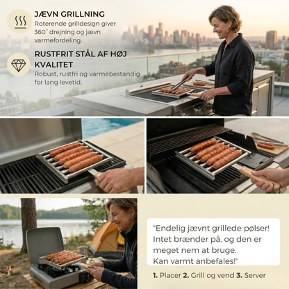 GrillGrip™ | Grill alle pølser perfekt – på én gang