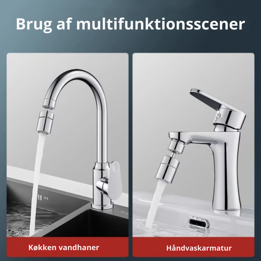 FlexiFlow™ | 360° Vandhane-forlænger – Fleksibel og praktisk vandstrøm til enhver vask