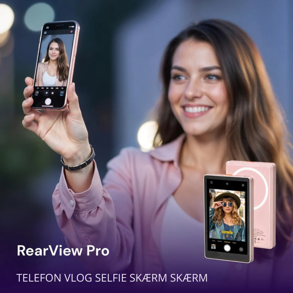 RearView Pro™ | Tag nemt selfies med telefonens kamera i den bedste kvalitet!