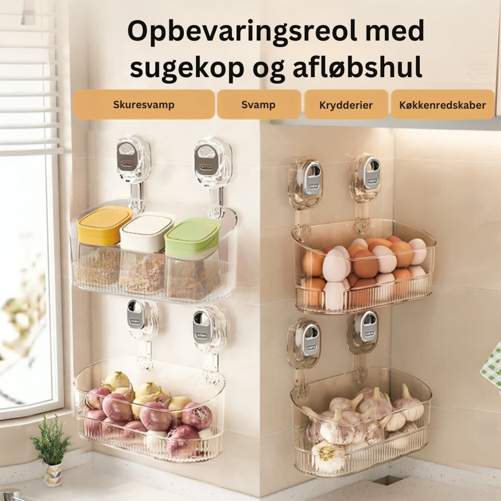GripRack™ | Praktisk opbevaring uden boring – hold køkken og badeværelse ryddeligt