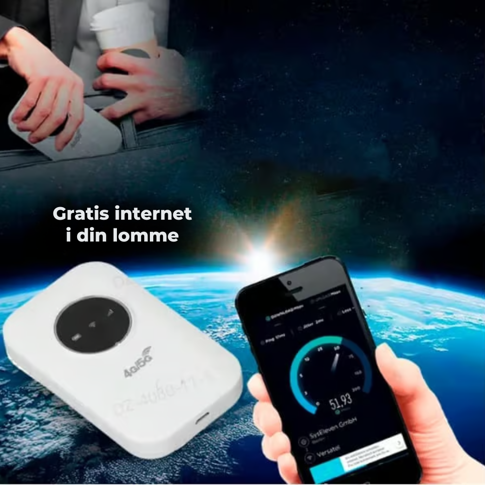 PocketWifi™ | FÅ UBEGRÆNSET INTERNET OVERALT I VERDEN!