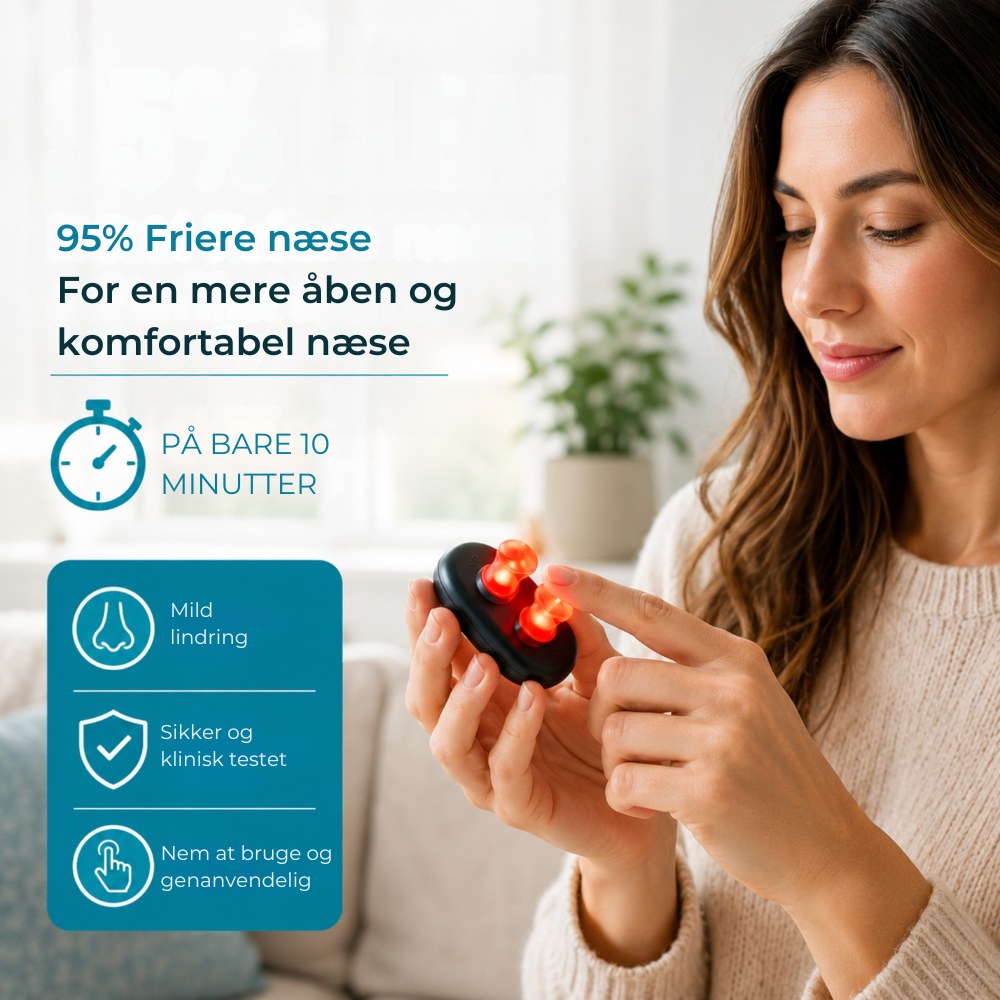 BreatheLight™ | Målrettet rødlysrutine til mere behagelig næsekomfort