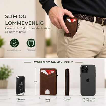 PopupWallet™ | Slank pung med hurtig adgang til kort