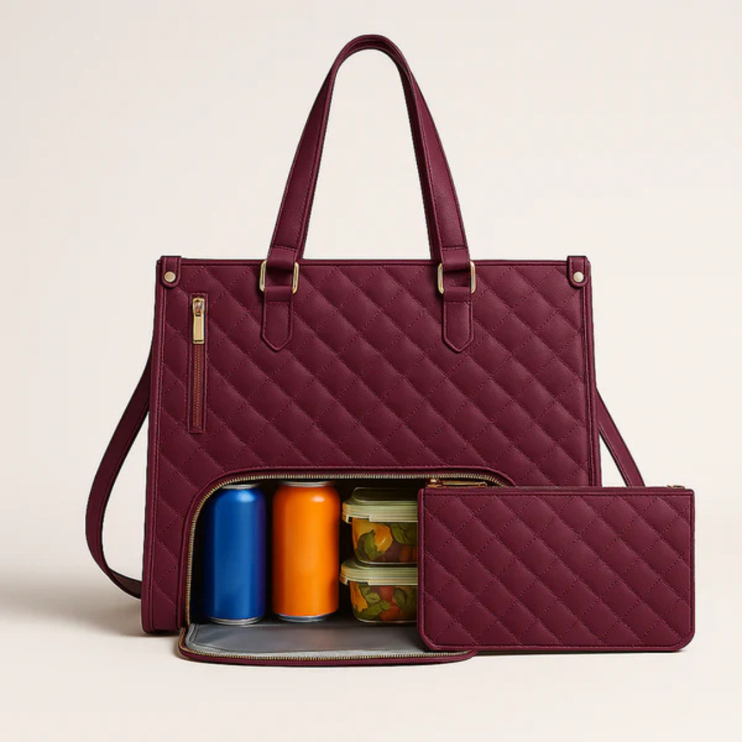 LuxeCarry™ | Alt-i-en Tas til Arbejde, Frokost og Laptop