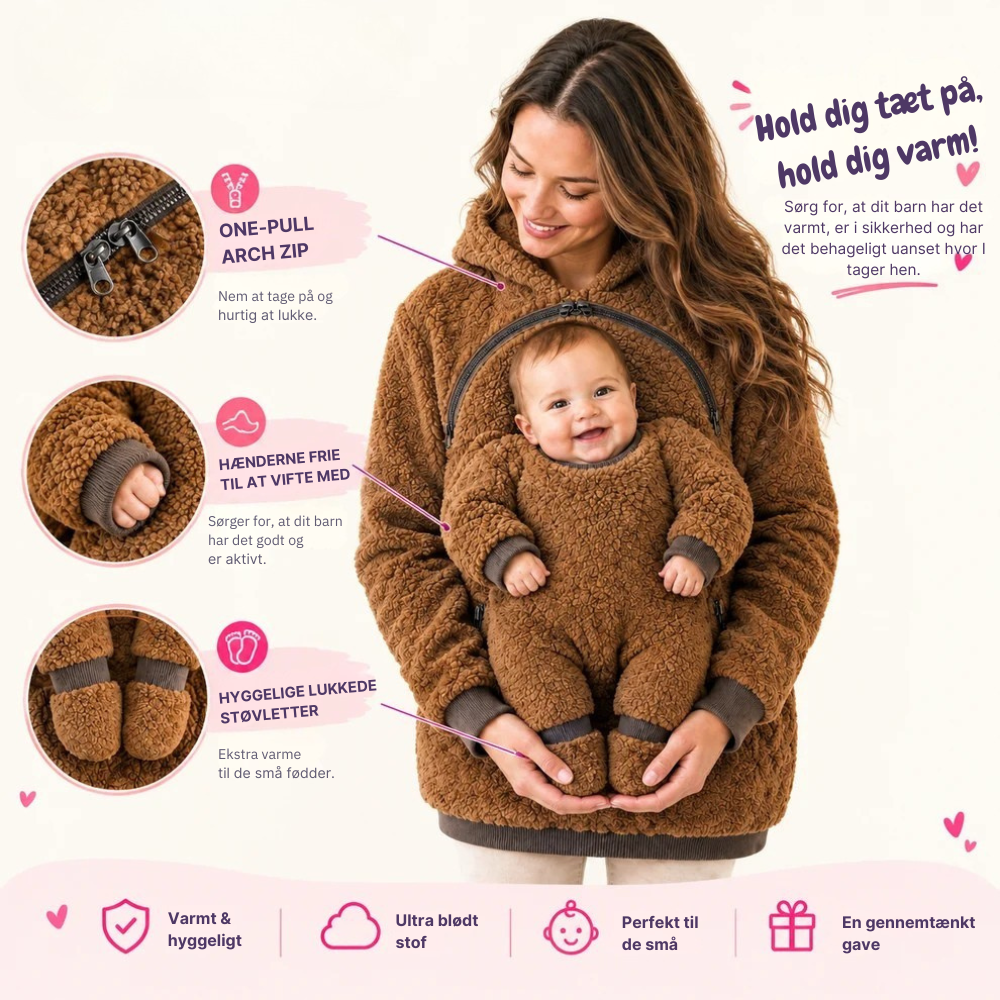 CozyCarry™ | Én varm jakke til jer begge