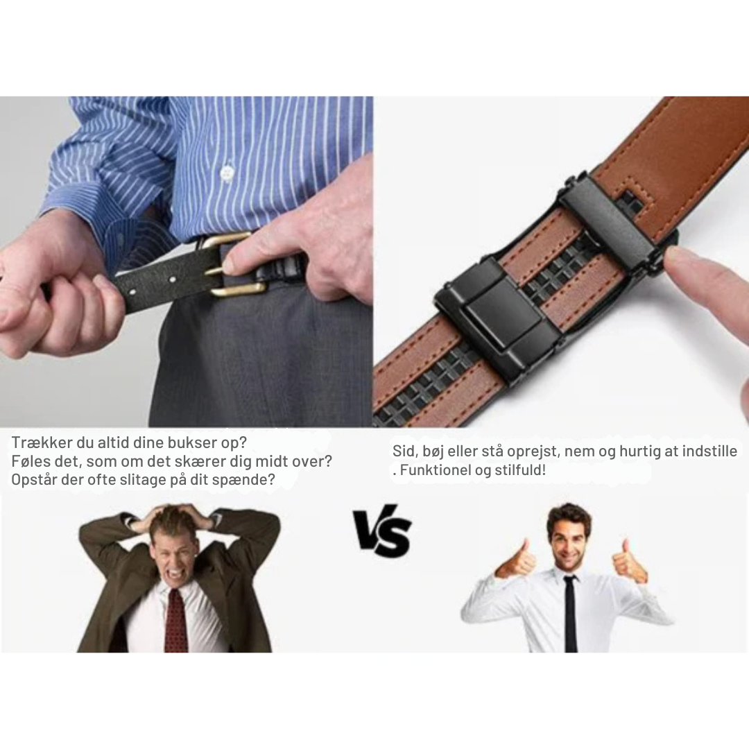 SnapFit™ | Læder Ratelbælte med Justerbar Spænde