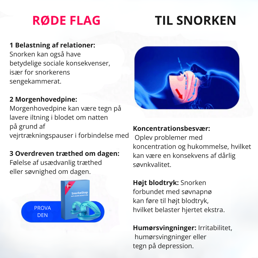 SnorkeStop™ | Få ro i soveværelset og vågn frisk og udhvilet