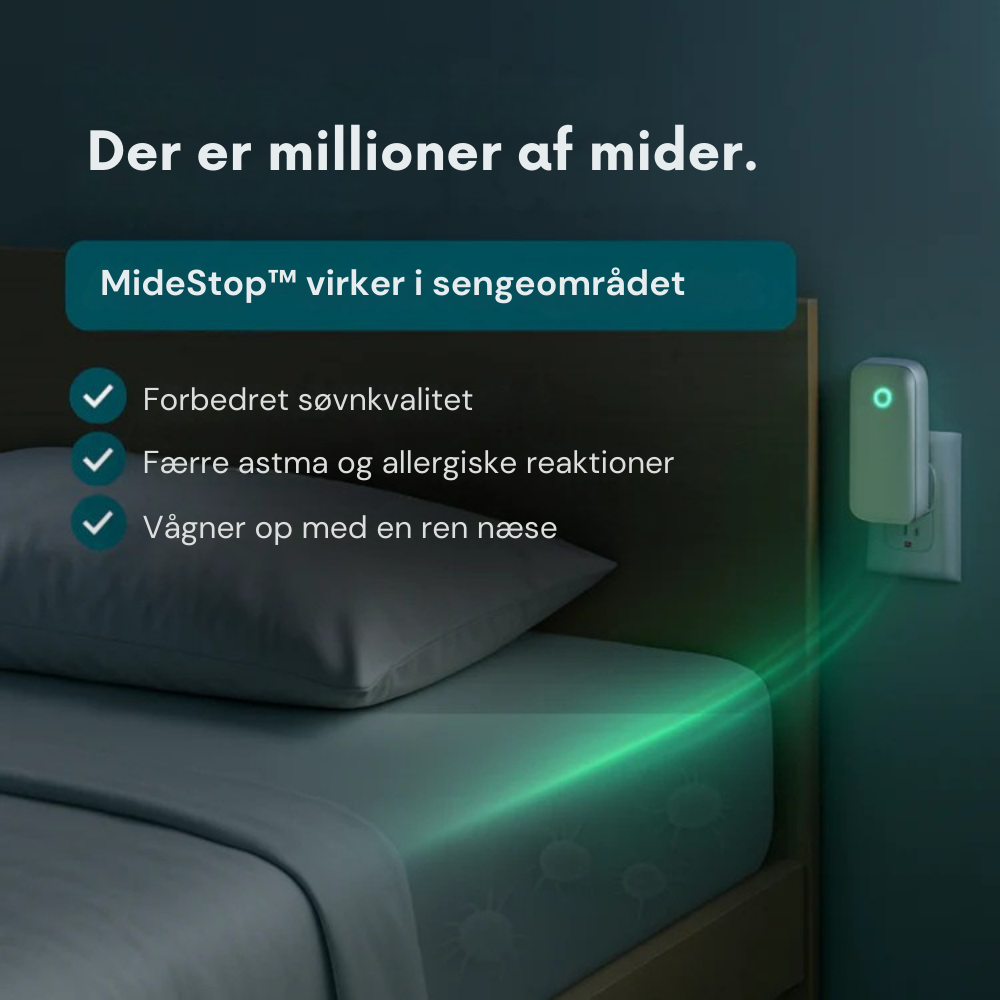 MideStop™ – Det kemikaliefri middel mod mider, der renser dit hjem