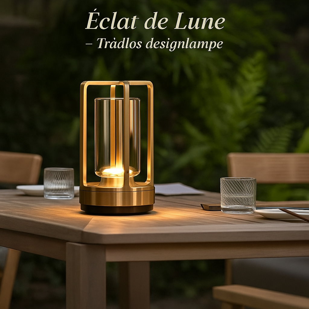 Éclat de Lune™ | Trådløs designlampe i krystal og metal