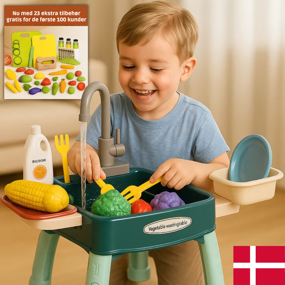 WaterWonder™ | Legekøkken med magisk vandhane - Styrker motorik, kreativitet og sociale færdigheder!