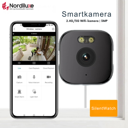 SilentWatch™ | Diskret indendørs kamera der beskytter dit hjem – uden boring