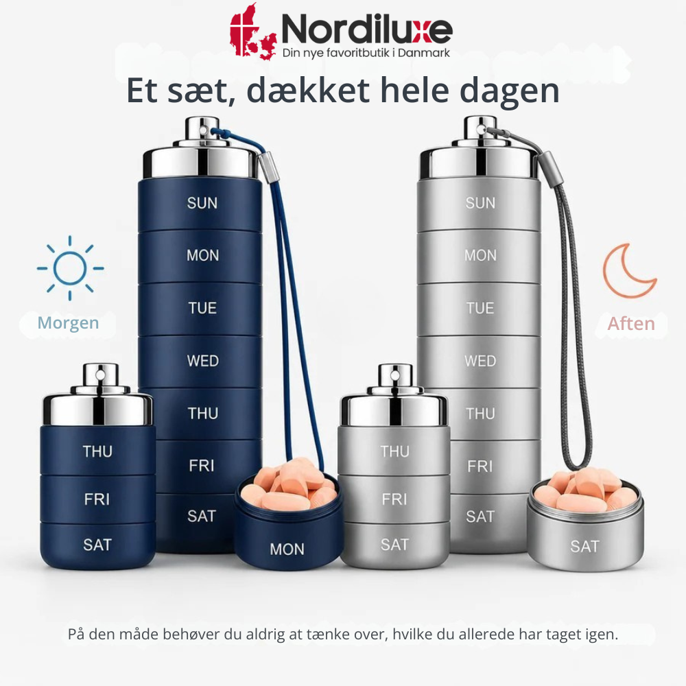 PillMate™ | Elegant ugeorganisering til medicin og kosttilskud