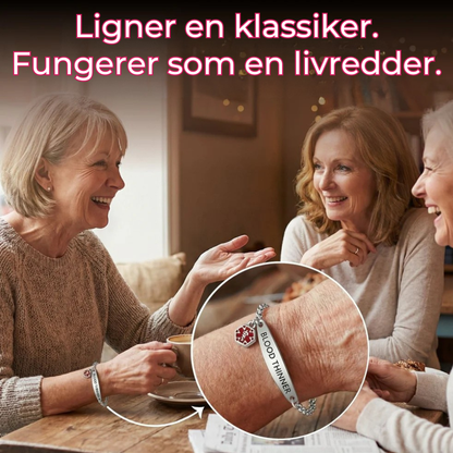 Blodfortynder™ Armbånd | Diskret armbånd med synlig information om blodfortyndende