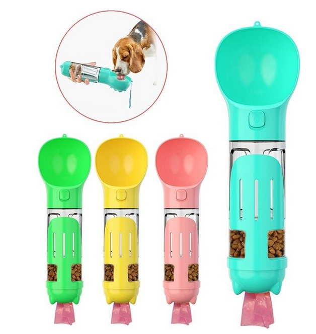 WoofKit™ | 4-i-1 Bærbar Vandflaske til Hunde