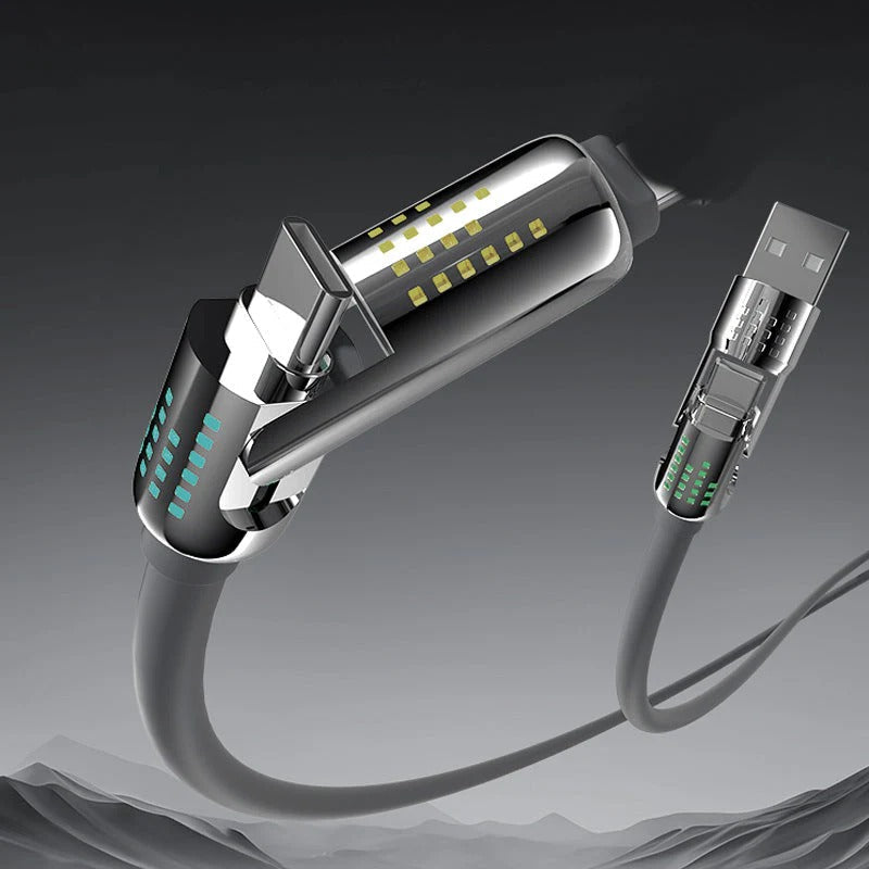 TurboCharge™ | Lynhurtigt opladerkabel med metalbase – alt-i-én
